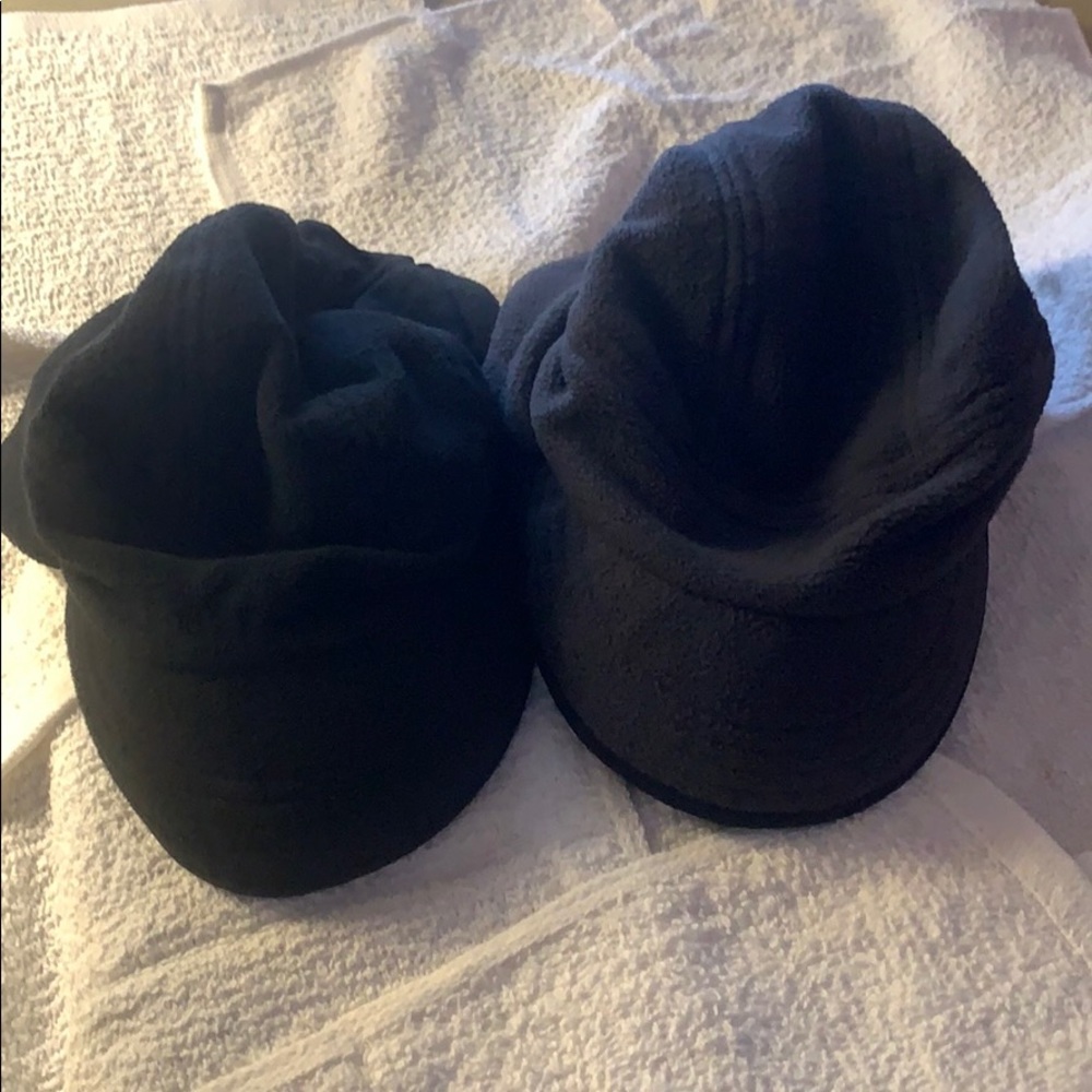 Lot of 2 fleece baseball hats with ponytail slot.